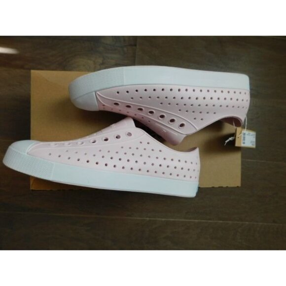 Native Size 10 Pink Jefferson Pink White Slip On Flat Shoes NEW W/Box - Picture 4 of 4